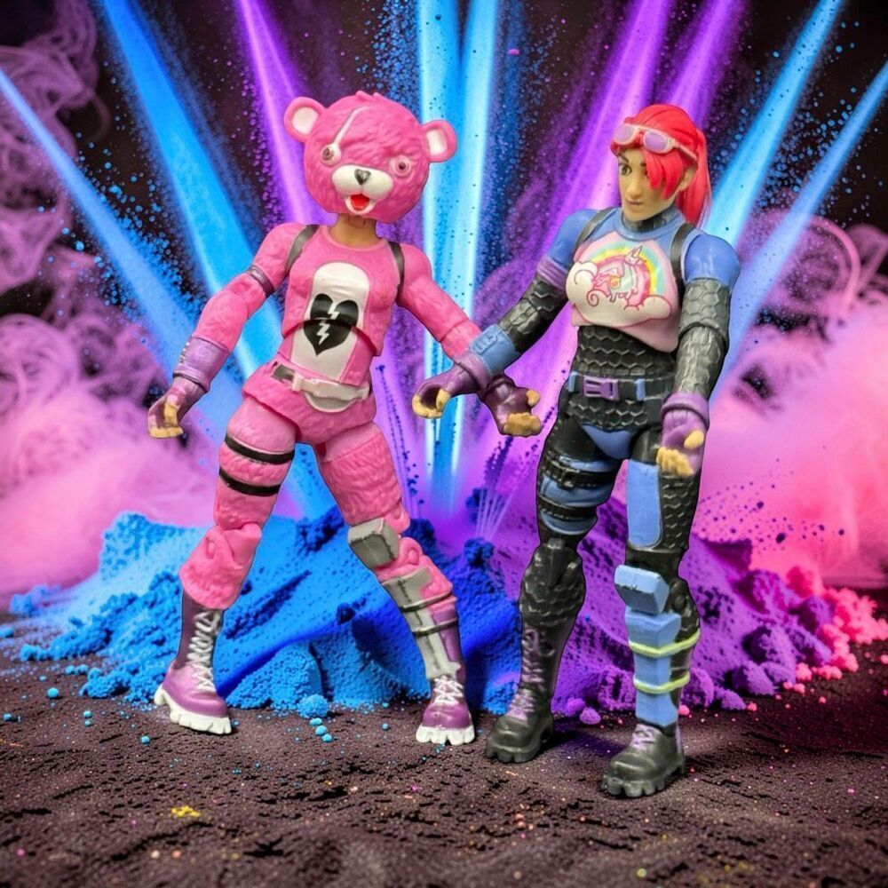 2018 Fortnite Brite Bomber & Pink Bear Jazwares Epic Games Figure 4” A58